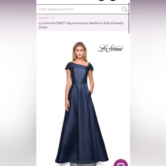 La Femme Dresses & Skirts - La Femme Asymmetrical Neckline Evening Dress